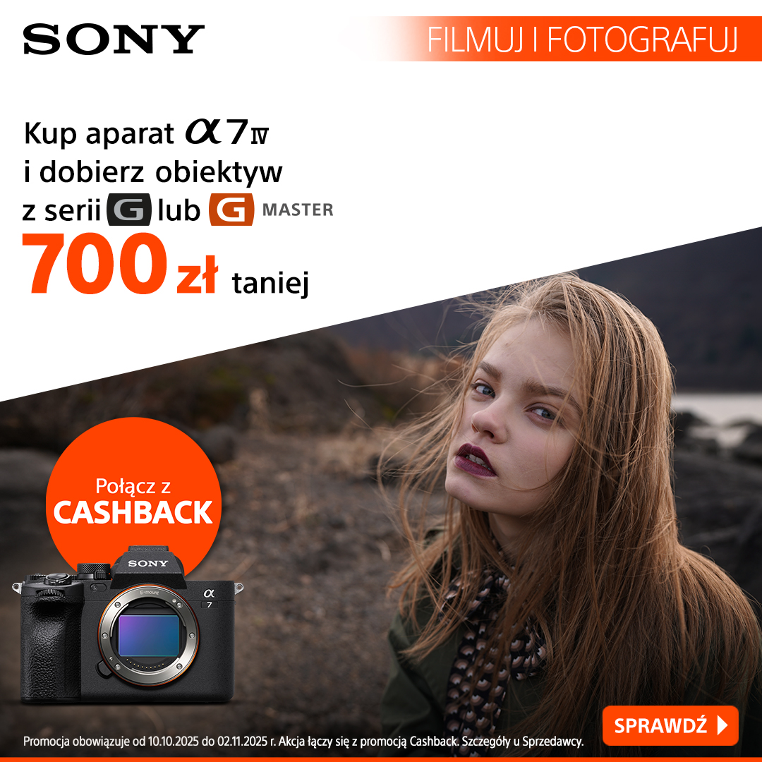 Kup sony A7 IV i odbierz rabat na obiektyw.