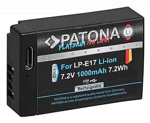 Akumulator Patona LP-E17 z ładowaniem USB-C (Canon)