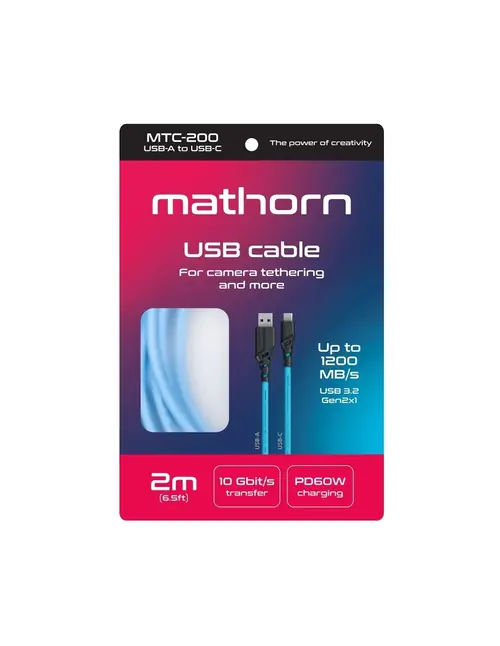 Kabel Mathorn MTC200 USB A-C 2m 10 Gbps 60W ArcticBlue