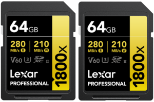 Karta LEXAR SDXC 1800X 64G UHSII/U3 2X [FOCUS]
