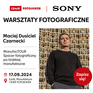 Warsztaty fotograficzne - Maciej Dusiciel Czarnecki -ManufacTOUR - Spacer fotograficzny po łódzkiej Manufakturze - 17.09.2024