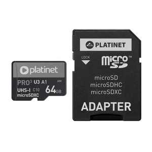 KARTA MICRO Platinet SDXC64GB 90MB+adapt