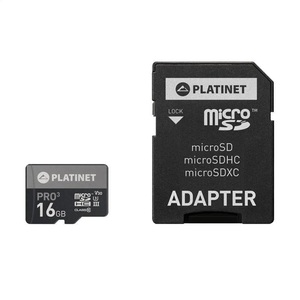 KARTA MICRO PLATINET SDHC16GB 90MB/U3+AD