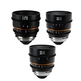 Zestaw obiektywów Venus Optics Laowa Nanomorph 27mm, 35mm, 50mm S35 Amber do Arri PL / Canon EF