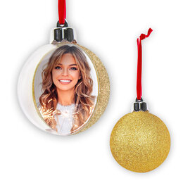 Bombka Italia z Brokatem  - różne kolory i formaty - Złoty, ~ Ø 7,5, ~ Ø 7,5