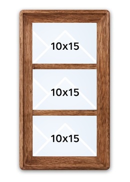 Ramka Italia 3x10x15 Rhone - Brązowy, 10x15, 10x15 x3