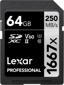 Karta Lexar Pro 1667X SDXC 64GB UHS-II U3 (V60) R250/W120