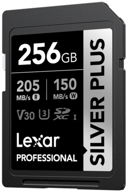 Karta Lexar SDXC 256GB Professional SILVER Plus UHS-I U3 A2 4K V30