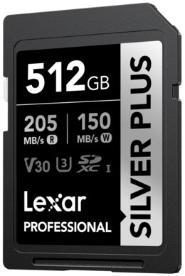 Karta Lexar PRO Silver Plus SDXC 512G 1066X UHS-I/U3/A2/4K R205/W150 (V30)