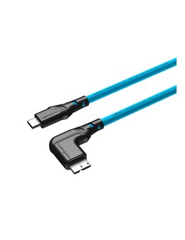 Kabel fotograficzny Mathorn MTC-231 2m 10Gbps USB C - MicroB 90° ArcticBlue