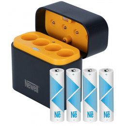 Ładowarka  Newell 4-kanałowa do akumulatorów Li-ion + 4 akumulatory Li-ion AA 1,5 V 2200 mAh