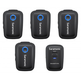 Zestaw bezprzewodowej transmisji dźwięku Saramonic Blink500 T4 (RX + TX + TX + TX + TX)