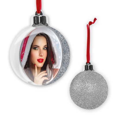 Bąbka Italia z Brokatem  - różne kolory i formaty - Srebrny, ~ Ø 7, 8,5x8,5