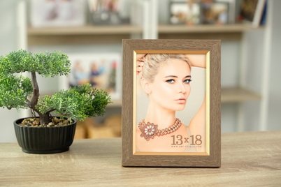 Ramka ITALIA 13x18 QUENTIN Dark Brown (ZRD57) - złoty