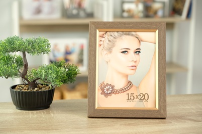 Ramka ITALIA 15x20 QUENTIN Dark Brown (ZRD68) - złoty