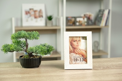 Ramka ITALIA 10X15 VERNE WHITE NC46W - kremowy