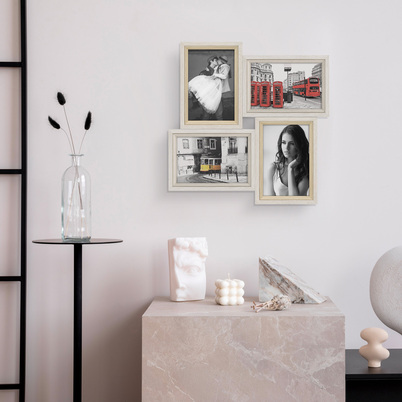 Ramka Italia Zara - różne formaty - Drewno z białym, 10x15, 10x15 x6