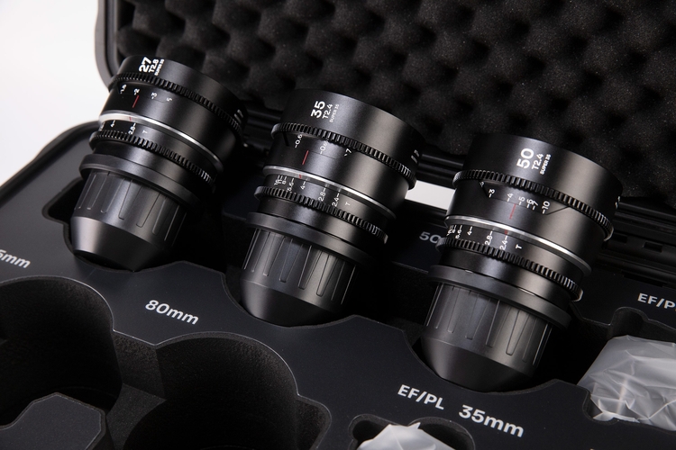 Zestaw obiektywów Venus Optics Laowa Nanomorph 27 mm, 35 mm, 50 mm S35 Blue do Arri PL / Canon EF