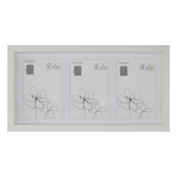 Ramka  3D Galeria 18x35 (3x 10x15) różne kolory - Biały, 10x15, 18x35