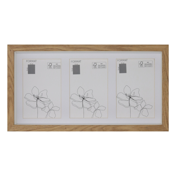 Ramka  3D Galeria 18x35 (3x 10x15) różne kolory - Dąb, 10x15, 18x35