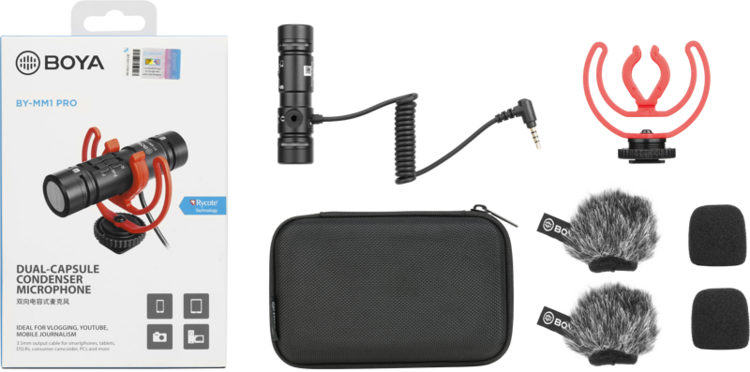 Mikrofon Kierukowy Boya BY-MM1 PRO -Dual-Capsule Mini Shotgun Microphone