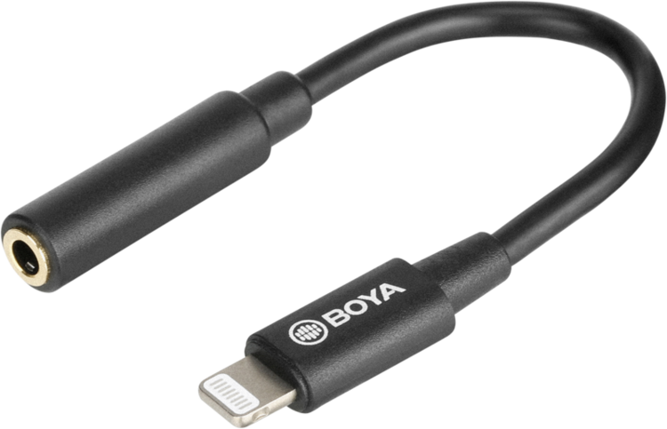 Kabel 20cm gniazdo TRS 3,5mm<>USB-C  Boya BY-K3
