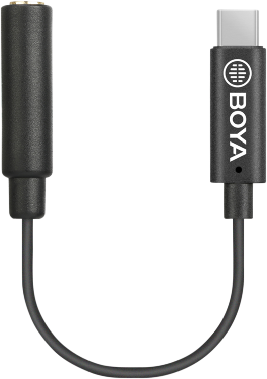 Kabel 6cm gniazdo TRS 3,5mm<>USB-C  Boya BY-K4
