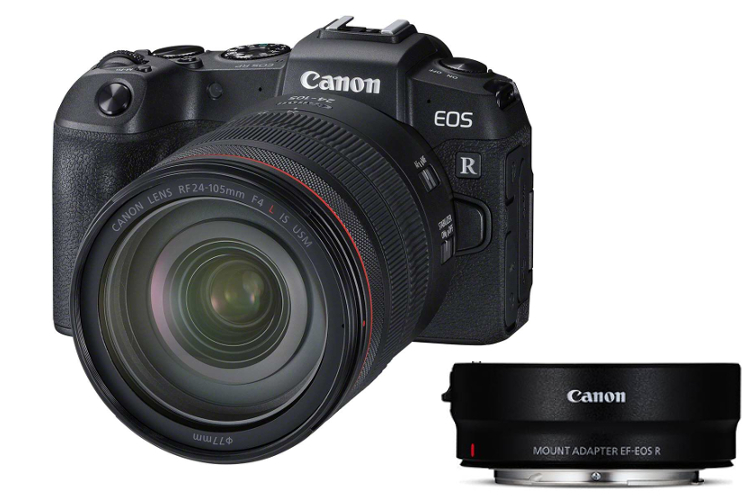 Canon EOS RP z ob. RF 24-105mm f/4 L+adapter EF-EOS R + Canon RF 35mm f/1.8 Macro IS STM
