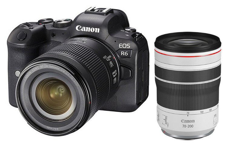 Zestaw Canon EOS R6 z ob. RF 24-105mm f/4-7.1 IS STM + Canon RF 70-200 f/4L IS USM.