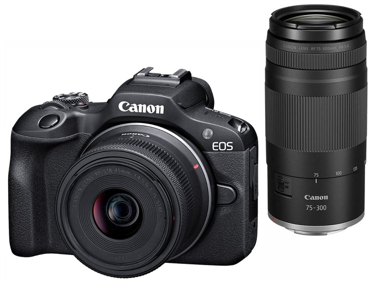 Canon EOS R100 z ob. RF-S 18-45mm f/4.5-6.3 IS STM + RF85-300mmf/4-5.6