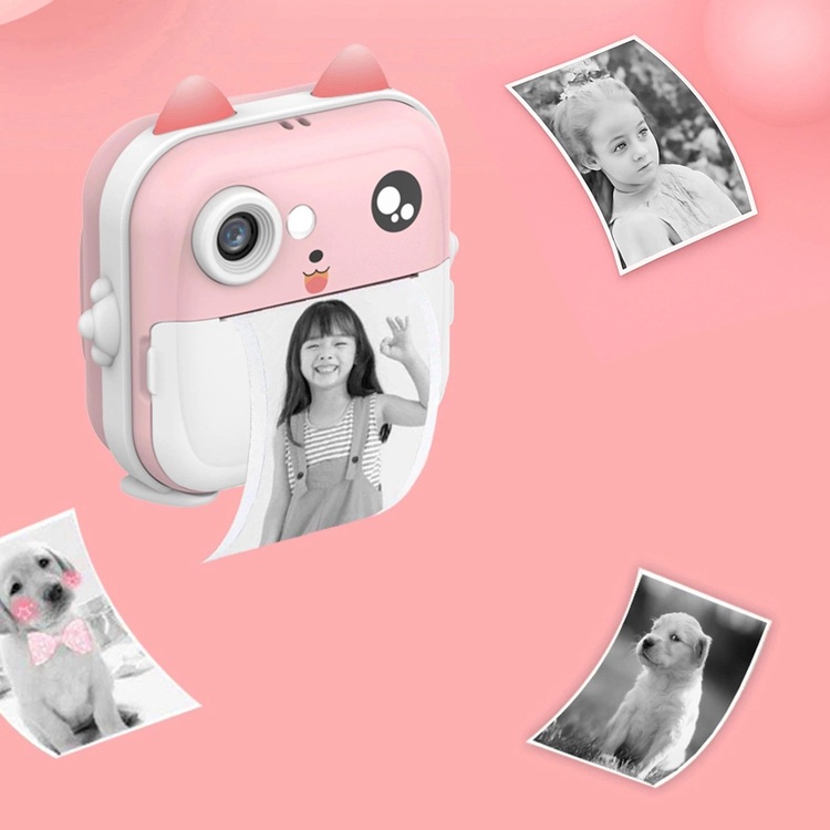 Aparat dla dziecka z drukarką termiczną WDT01 kamera różowy