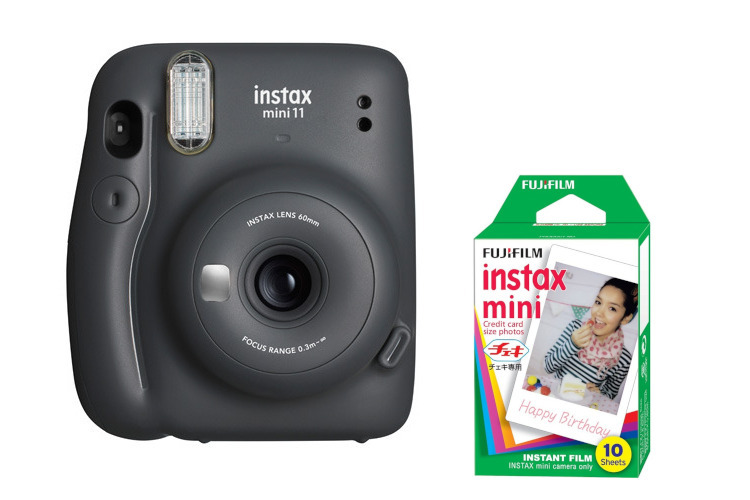 Fujifilm Instax Mini 11 (szary - charcoal gray) + wkład 10 zdjęć