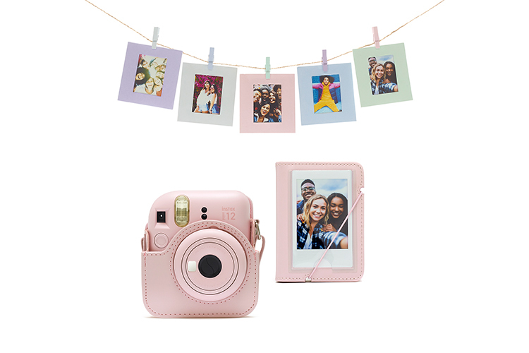 Zestaw akcesoriów Instax Mini 12 - Różowy Pokrowiec + Album + klamerki do zdjęć