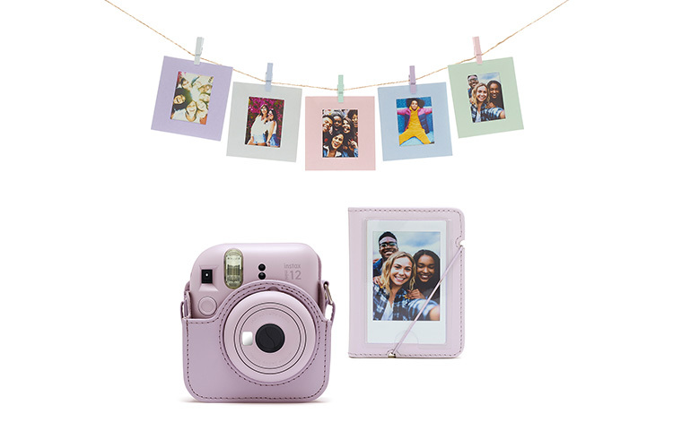 Zestaw akcesoriów Instax Mini 12 - Fioletowy Pokrowiec + Album + klamerki do zdjęć