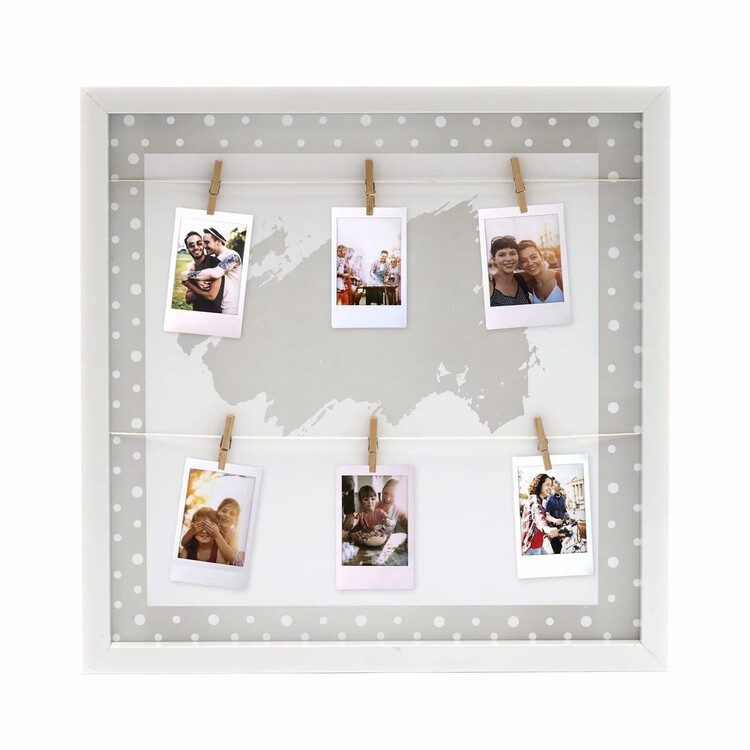 Ramka Instax Mini 9 Dot Peg Smo White - biały, Kolaż, 32x32
