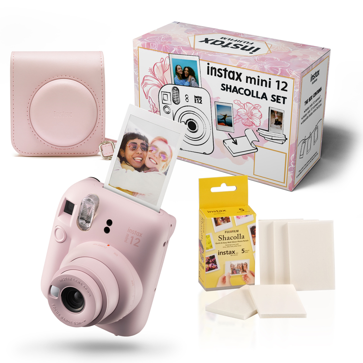 Instax Box mini 12 Blossom Pink + pokrowiec i Shacolla