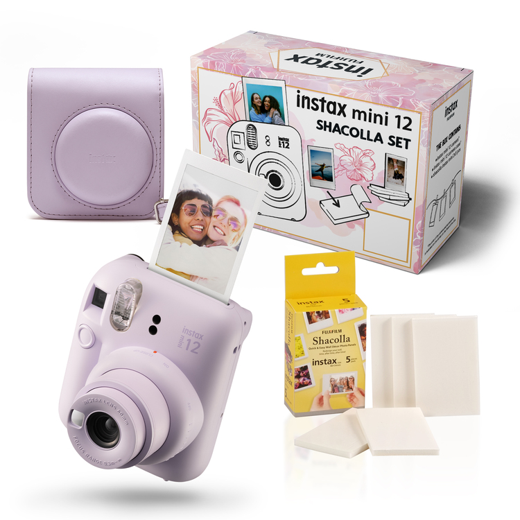 Instax Box mini 12 Lilac Purple + pokrowiec i Shacolla