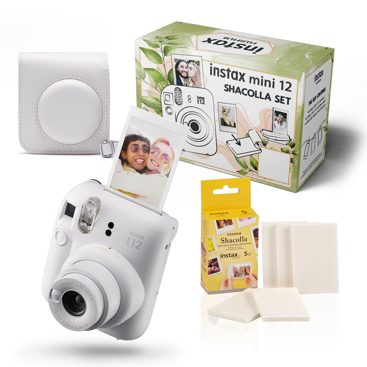 Instax Box mini 12 Clay White + pokrowiec i Shacolla