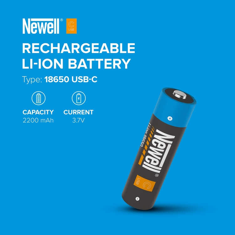 Akumulator Newell 18650 z wbudowanym USB-C 2200 mAh