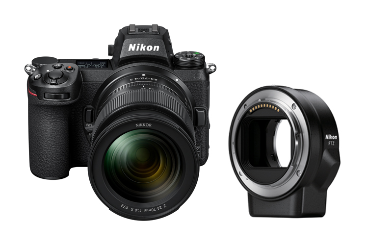 Nikon Z7 II z ob. 24-70mm f/4 S + adapter FTZ