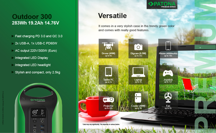 Przenośna stacja zasilania PATONA Premium 300/300W