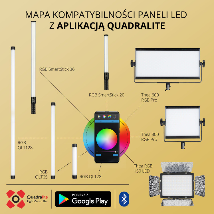 Tuba Świetlna LED Quadralite RGB QLT 125 DMX
