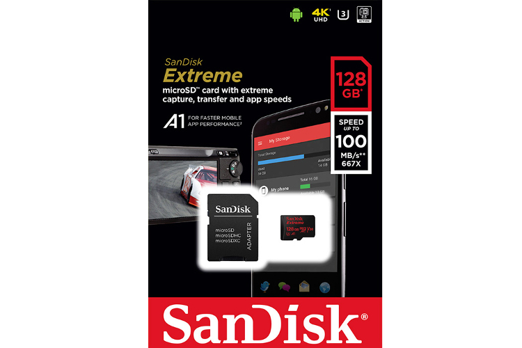 SanDisk Extreme micro SDXC 128GB V30 100/90 MB/s A1 U3 4K