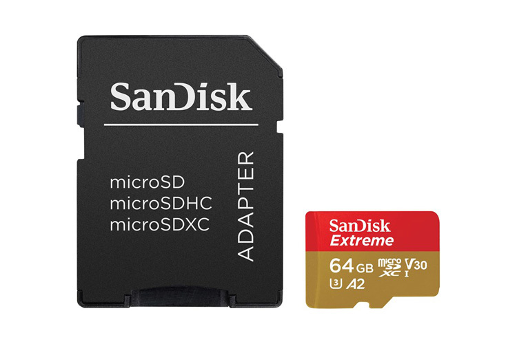 SanDisk micro SDXC 64GB Extreme 160/60 MB/s A2 C10 V30 UHS-I U3