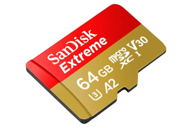 SanDisk micro SDXC 64GB Extreme 160/60 MB/s A2 C10 V30 UHS-I U3