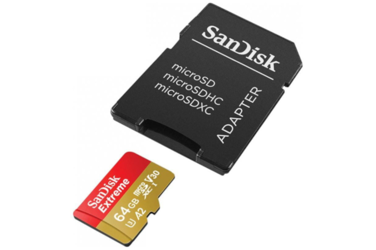 SanDisk micro SDXC 64GB Extreme 160/60 MB/s A2 C10 V30 UHS-I U3