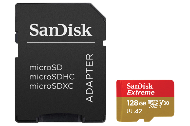 SanDisk micro SDXC 128GB Extreme 160/60 MB/s A2 C10 V30 UHS-I U3
