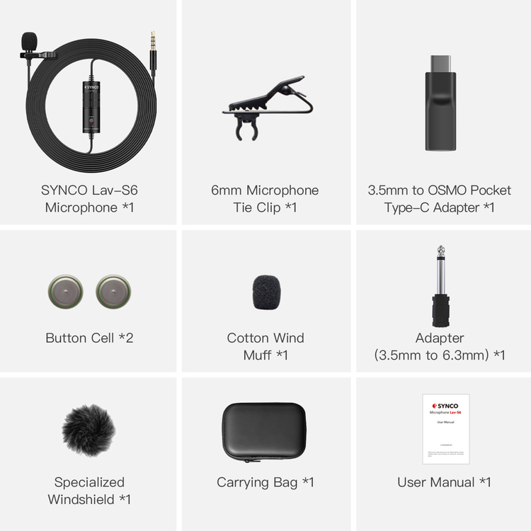 Mikrofon krawatowy Synco S6P