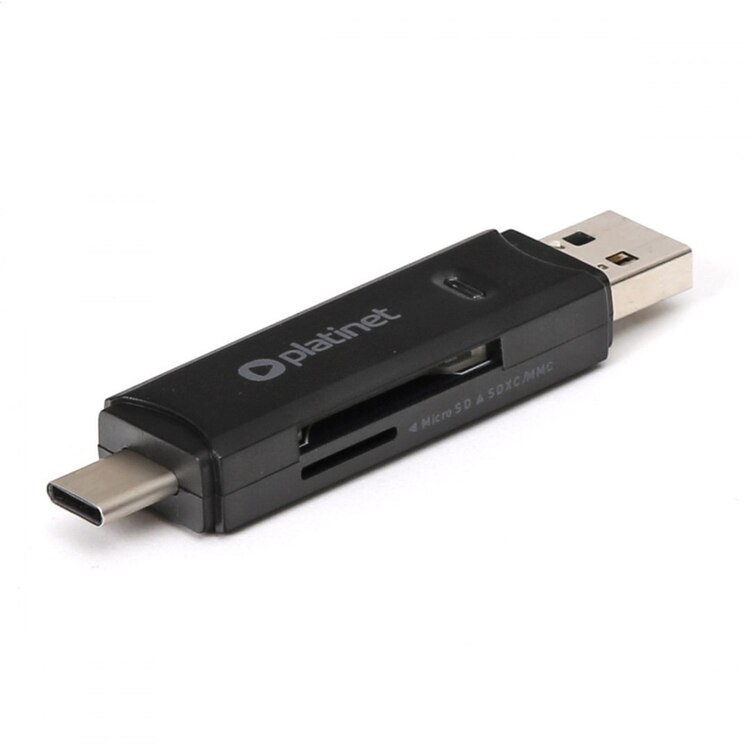 Czytnik kart pamięci PLATINET CARD READER microSD/SD TYPE-C USB 3.0