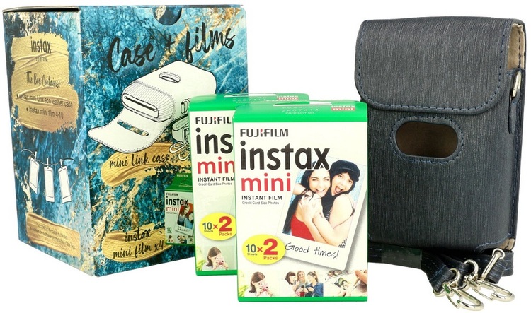 Zestaw akcesoriów Instax Link - Niebieski Pokrowiec + wkład 2x20 zdjęć